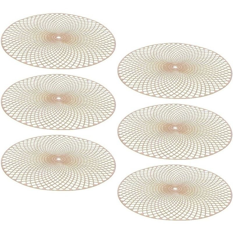 Foto van 6x ronde onderlegger/placemat goud 38 cm - placemats