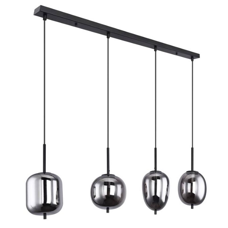 Foto van Industriële hanglamp blacky - l:100cm - e14 - metaal - zwart