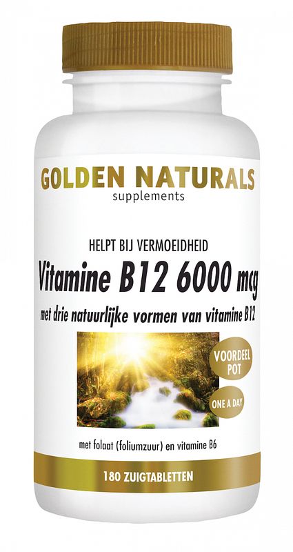 Foto van Golden naturals vitamine b12 6000mcg zuigtabletten