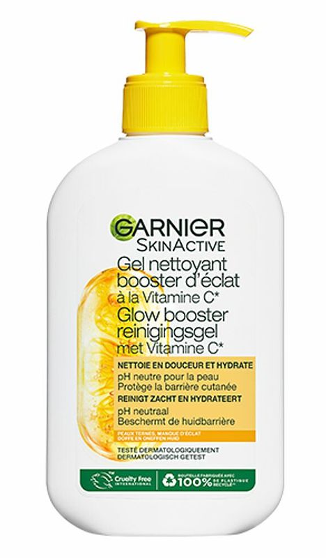 Foto van Garnier skinactive glow booster reinigingsgel met vitamine c