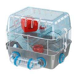 Foto van Ferplast hamsterkooi combi 1 fun 40,5 x 29,5 x 32,5 cm grijs/wit