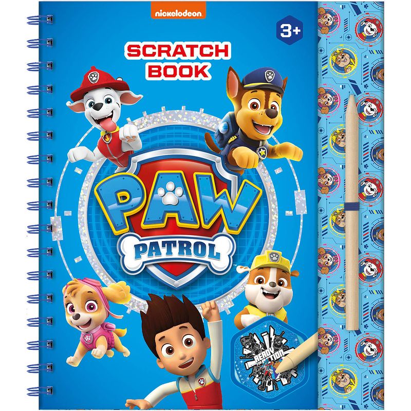 Foto van Totum kleurboek paw patrol kraskaarten junior blauw 24-delig