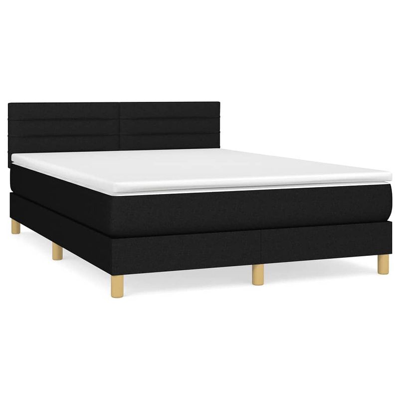 Foto van The living store boxspringbed - comfort - bed - 203 x 144 x 78/88 cm - zwart