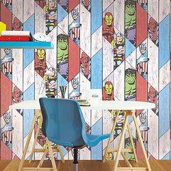 Foto van Kids at home behang marvel wood grijs 102435