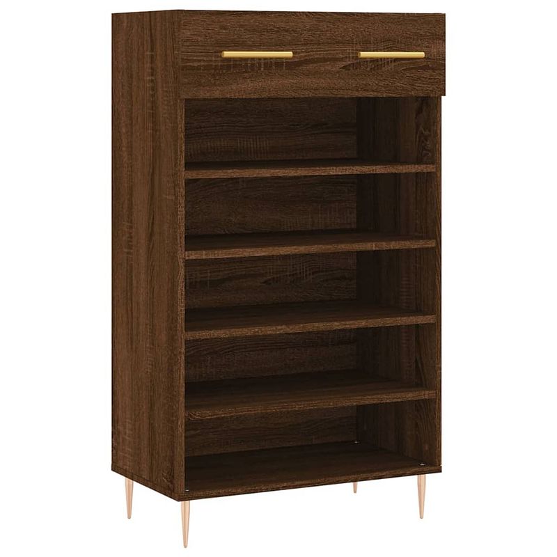 Foto van The living store schoenenkast - elegant - meubel - 60 x 35 x 105 cm - bruineiken