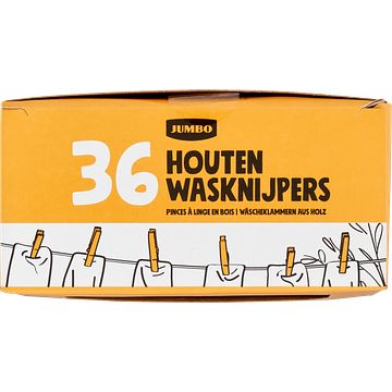 Foto van Jumbo houten wasknijpers 36 stuks