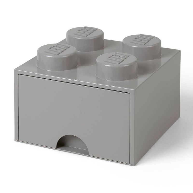 Foto van Lego brick 4 opberglade - medium stone grey