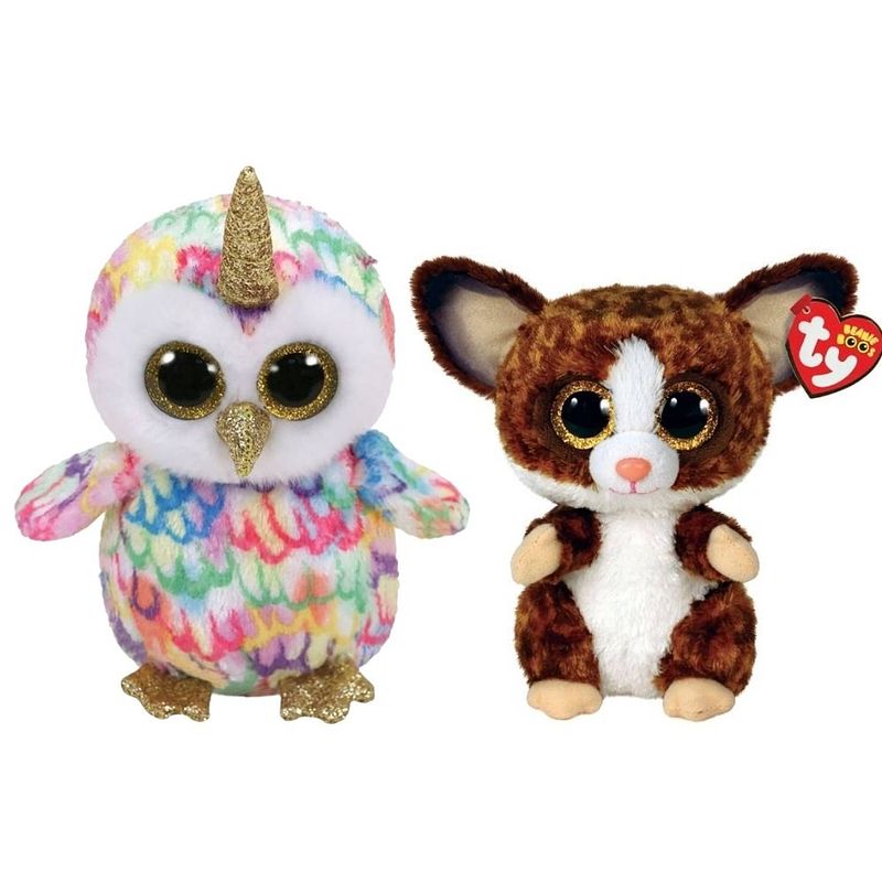 Foto van Ty - knuffel - beanie boo's - enchanted owl & bush baby galago