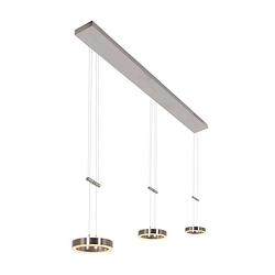 Foto van Steinhauer hanglamp piola 3 lichts l 120 cm mat chroom