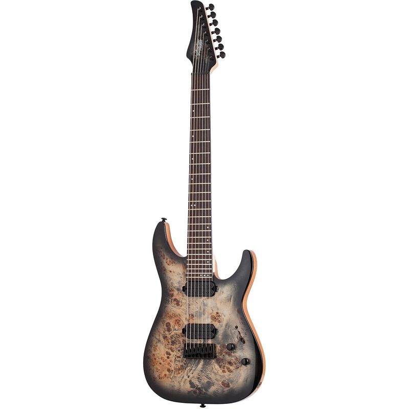 Foto van Schecter c-7 pro charcoal burst 7-snarige elektrische gitaar