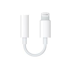 Foto van Apple adapter lightning naar 3.5mm audio jack voor apple oplader wit