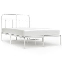 Foto van The living store bedframe klassiek - metalen - wit - 207x125x100 cm - robuust