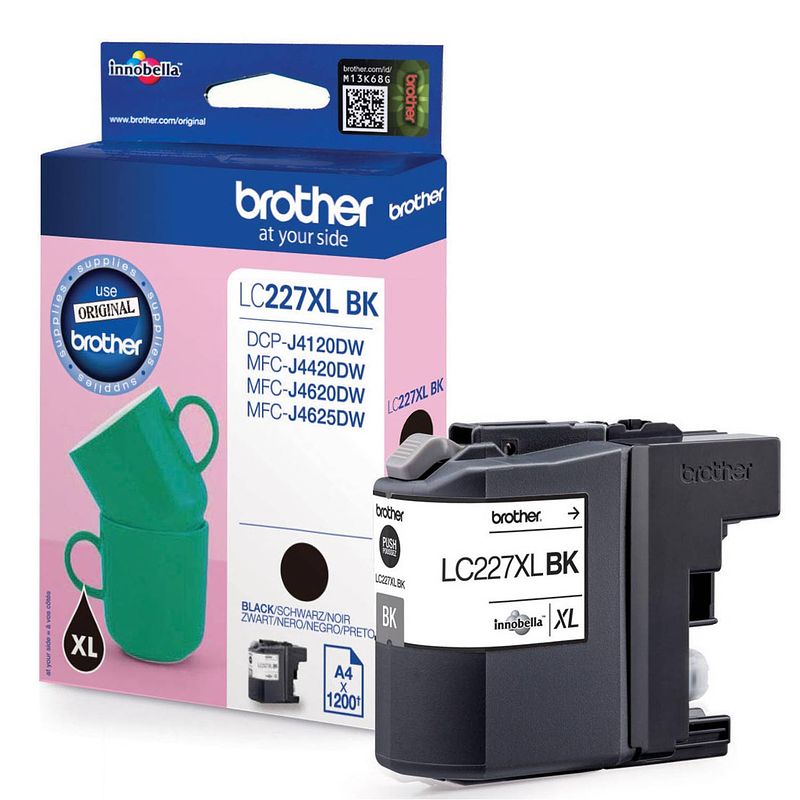 Foto van Brother inktcartridge, 1.200 pagina'ss, oem lc-227xlbk, zwart, op blister 10 stuks