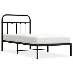 Foto van The living store bedframe - klassiek - metaal - 196x95x100 cm - zwart