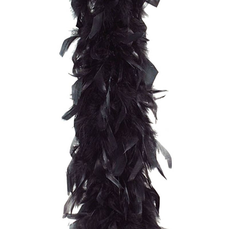 Foto van Carnaval verkleed veren boa kleur zwart 180 cm - verkleed boa