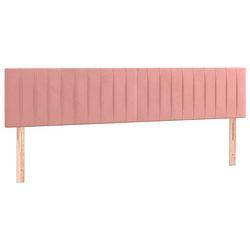 Foto van The living store hoofdbord - hoofdeind - fluweel - verstelbaar - roze - 160 x 5 x 78/88 cm - stevige poten