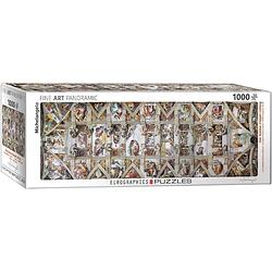 Foto van Eurographics puzzel the sistine chapel ceiling - michelangelo panorama - 1000 stukjes