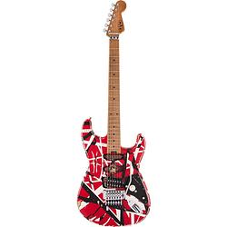 Foto van Evh striped series frankie red / white / black elektrische gitaar