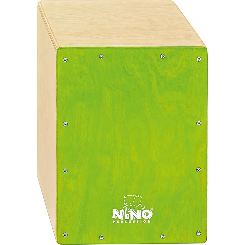 Foto van Nino percussion nino950gr 13 inch cajon voor kinderen groen