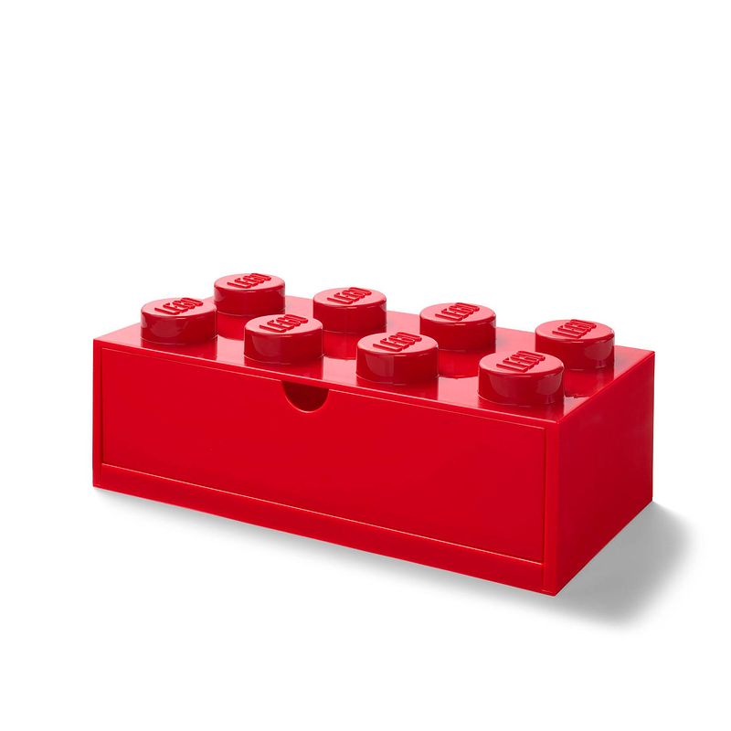 Foto van Lego bureaulade 8 noppen 15,8 x 31,6 cm polypropeen rood