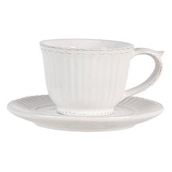 Foto van Clayre & eef kop en schotel ø 15*8 cm / 120 ml creme dolomiet servies