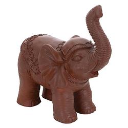 Foto van Deco figuur olifant 36x19x39 cm bruin van ml-design