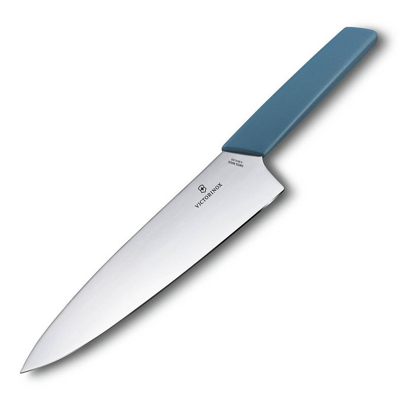 Foto van Victorinox swiss modern koksmes - 15cm - rvs/pp kunststof - blauw