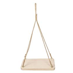 Foto van Clayre & eef plantenhanger 40x25x5 cm beige hout vierkant hangpot plantenhouder beige hangpot plantenhouder