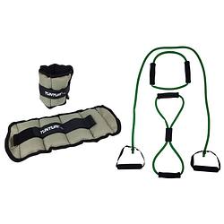 Foto van Tunturi - fitness set - enkel- & polsgewichten 2 x 1,5 kg - tubing set groen