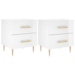 Foto van The living store nachtkastjes - moderne charme - meubel - 40x35x47.5cm - hoogglans wit