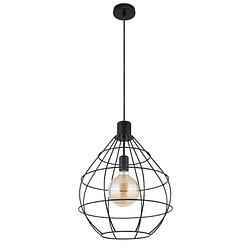 Foto van Industriële hanglamp edwin - l:37cm - e27 - metaal - zwart