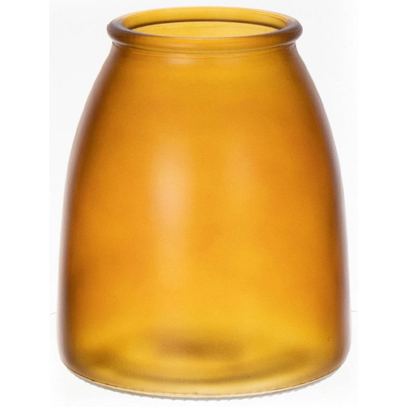 Foto van Bloemenvaas - geel - mat glas - d13 x h15 cm - vazen