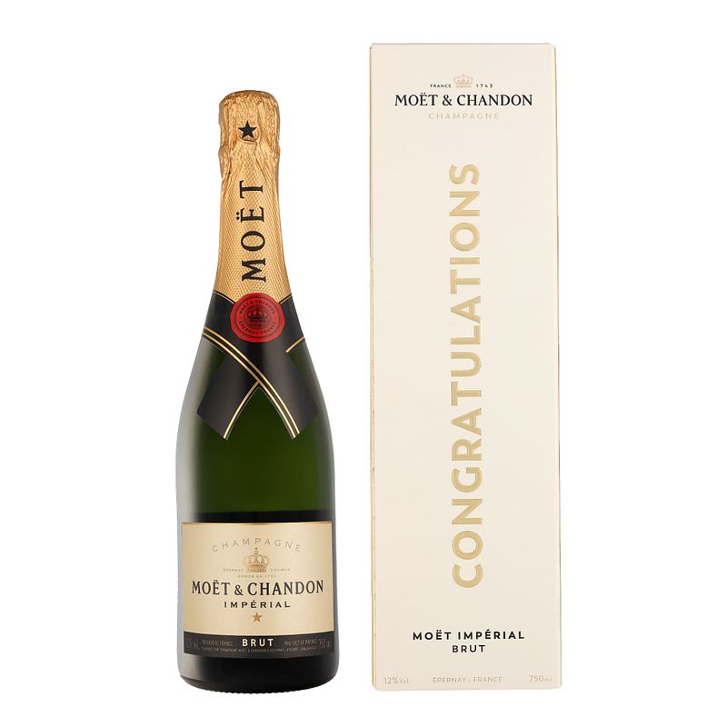 Foto van Moet & chandon congratulations limited edition wijn + giftbox