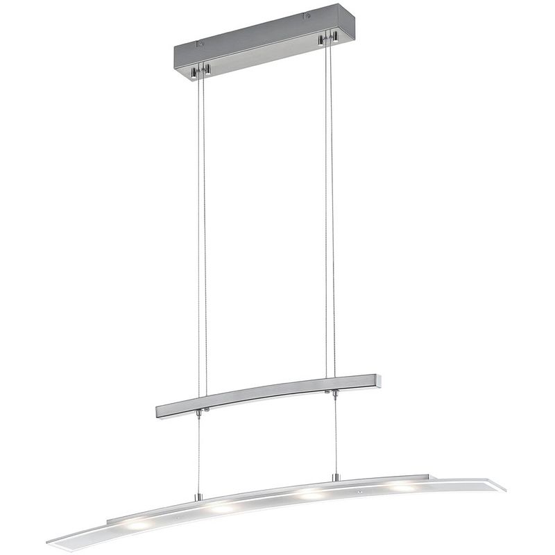 Foto van Led hanglamp - trion somas - 16w - aanpasbare kleur - dimbaar - rechthoek - mat nikkel - aluminium