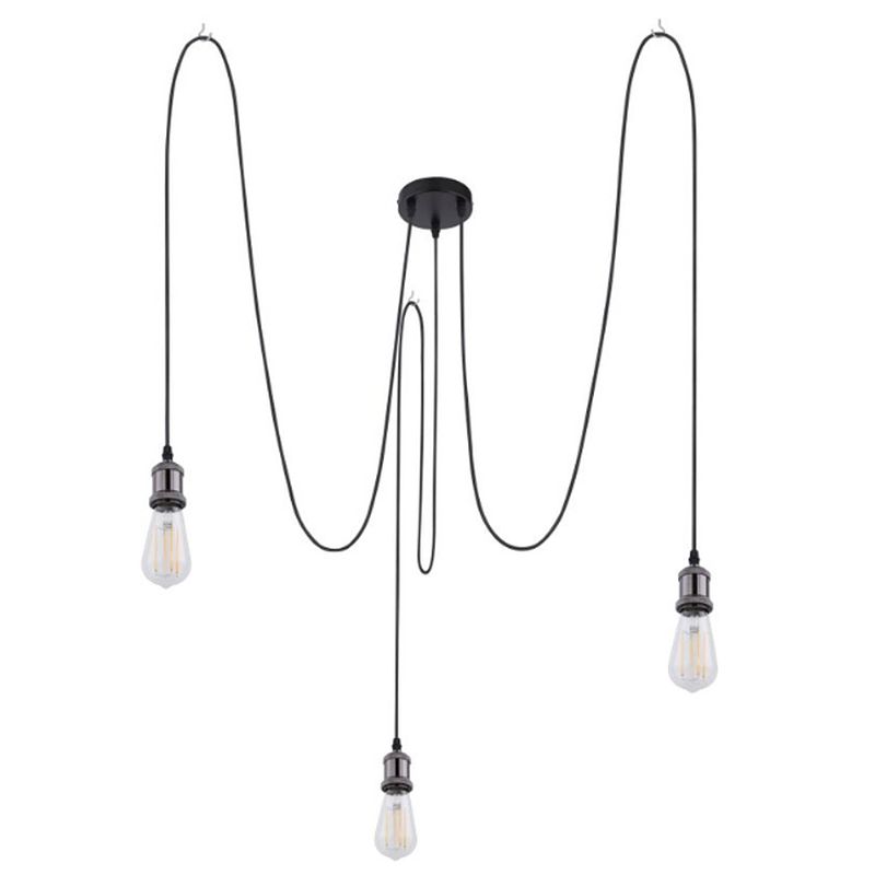 Foto van Industriële hanglamp oliver - l:200cm - e27 - metaal - zwart