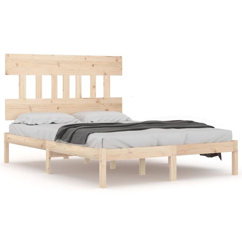 Foto van The living store bedframe grenenhout - 195.5 x 125.5 x 31 cm - hoofdbord - 120 x 190 cm - massief grenenhout