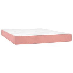 Foto van Vidaxl pocketveringmatras 140x190x20 cm fluweel roze