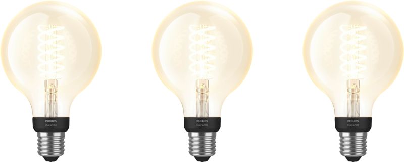 Foto van Philips hue filamentlamp white globe e27 3-pack