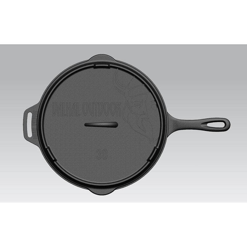 Foto van Valhal skillet gietijzer deksel ø 30 cm met grillpatroon