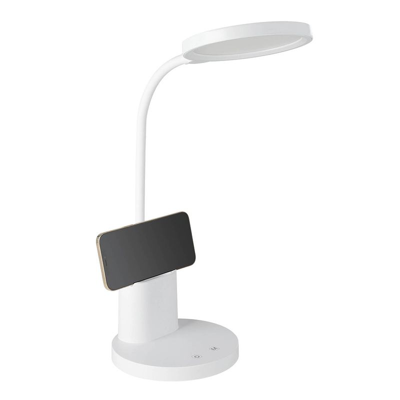 Foto van Eglo brolini - tafellamp/bureaulamp - draadloos - inclusief led - touch - dimbaar - wit