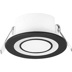 Foto van Led spot - inbouwspot - trion cynomi - 5w - warm wit 3000k - rond - mat zwart - kunststof - ø80mm