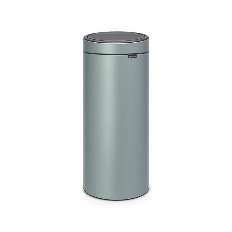 Foto van Brabantia touch bin afvalemmer 30 liter met kunststof binnenemmer - metallic mint