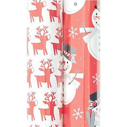 Foto van Kerstmis cadeaupapier - assortiment inpakpapier voor kerst - 6 meter x 70 cm - 2 rollen