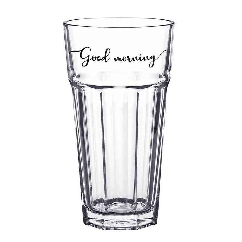 Foto van Clayre & eef waterglas 320 ml glas good morning drinkbeker drinkglas transparant drinkbeker drinkglas