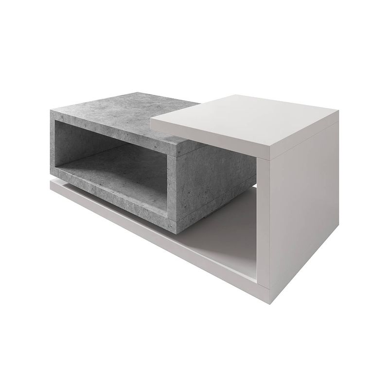 Foto van Meubella - salontafel bello - beton - wit - 120 cm