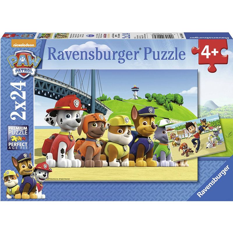 Foto van Ravensburger puzzel paw patrol dappere honden - 2 x 24 stukjes