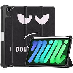 Foto van Basey ipad mini 6 hoesje kunstleer hoes case cover ipad mini 6-don'st touch me