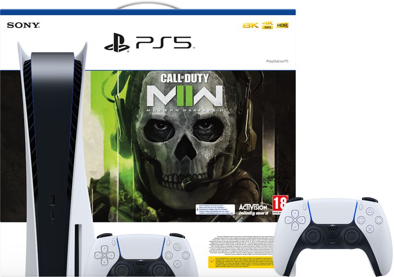 Foto van Playstation 5 disc edition + call of duty modern warfare ll + extra controller wit