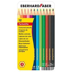 Foto van Kleurpotloden eberhard faber classic metaaletui a 12 stuks