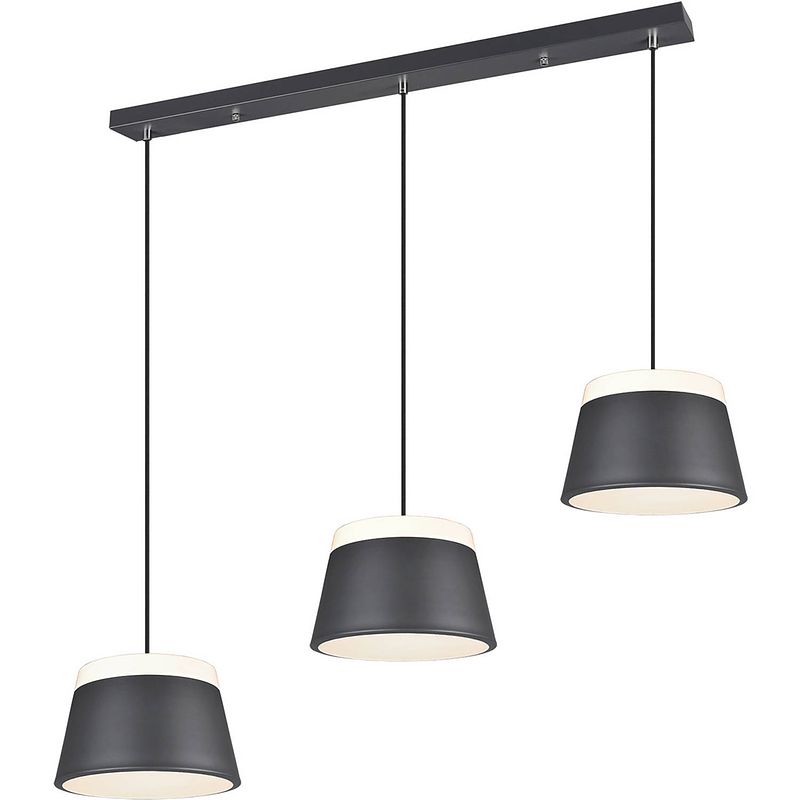 Foto van Led hanglamp - trion barnaness - e14 fitting - 6-lichts - rond - mat antraciet - aluminium